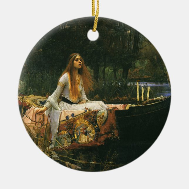 Lady of Shalott On Boat von John William Waterhous Keramikornament (Vorne)