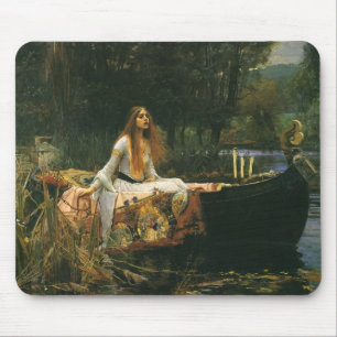 Lady of Shalott On Boat von John William Waterhous Mousepad