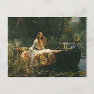 Lady of Shalott On Boat von John William Waterhous Postkarte