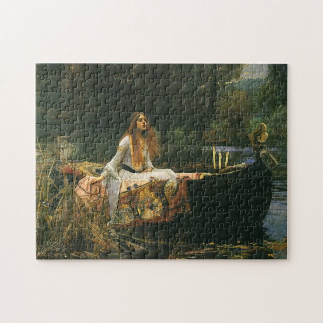 Lady of Shalott On Boat von John William Waterhous Puzzle (Horizontal)