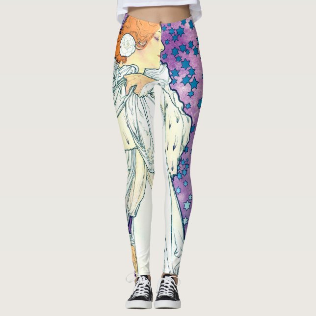 Lady of the Camelias, Alphonse Mucha Leggings (Vorderseite)