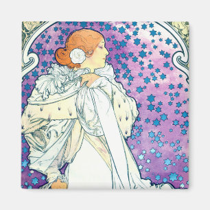 Lady of the Camelias, Alphonse Mucha Magnet