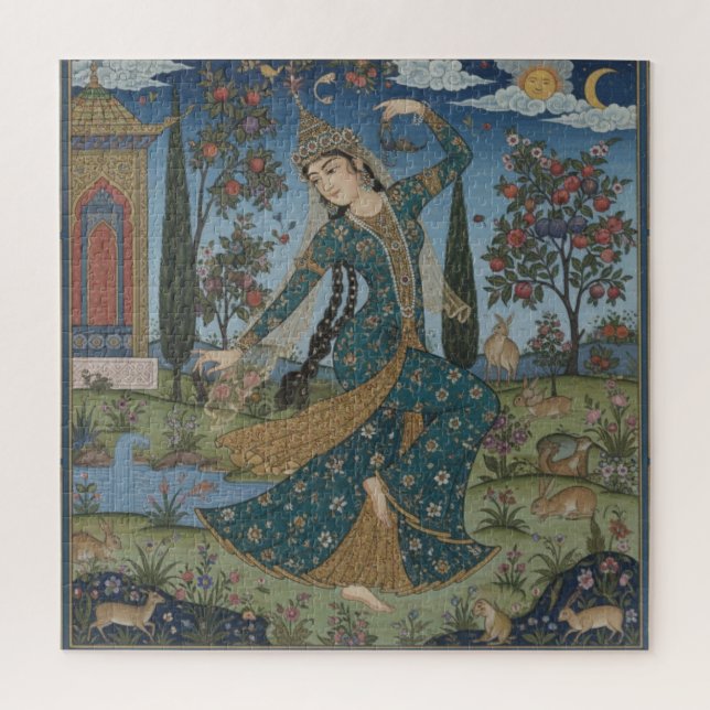 Lady of the Garden - Medieval Grace in Bloom Puzzle (Vertikal)