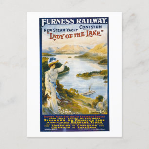 Lady of the Lake, Dampfyacht, UK, Vintage Postkarte