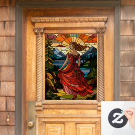 Lady of the Landschaftlich Vista: Festes Glas Eleg Fensteraufkleber