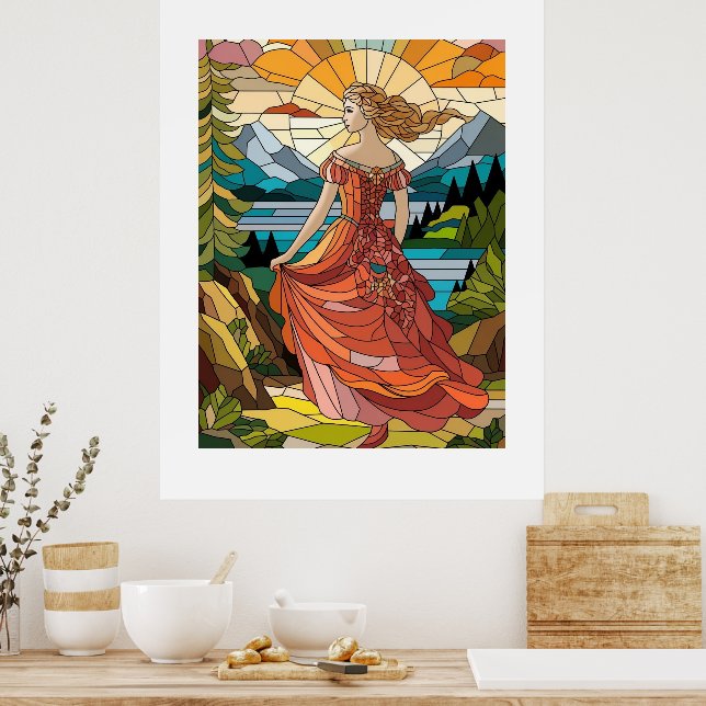 Lady of the Landschaftlich Vista: Festgehaltenes G Poster (Küche)