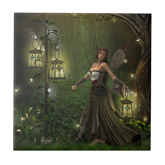 Lady of the Lanterns Keramik Tile Fliese (Vorderseite)