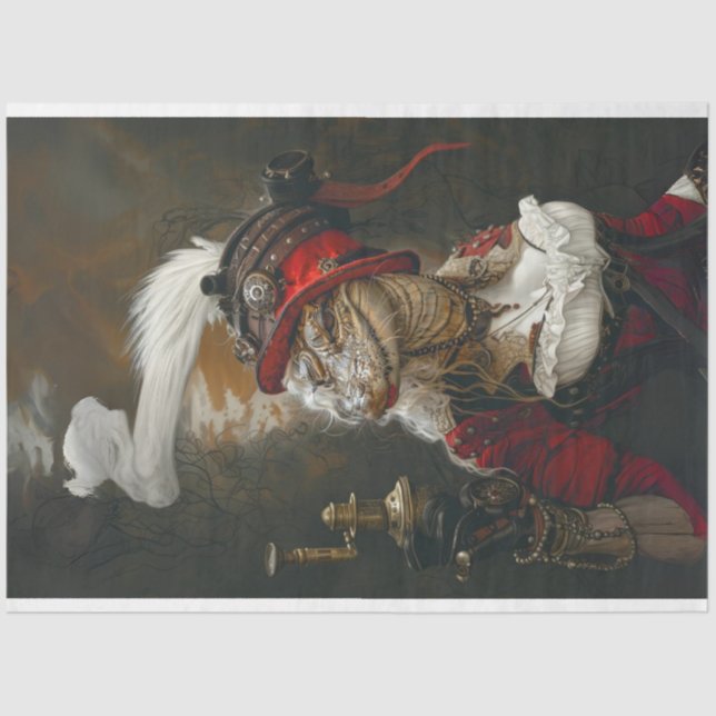 Lady of the Night Alligator Decoupage Seidenpapier (Vorderseite)