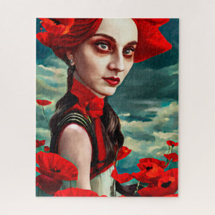 Lady of the Poppy Blume Fantasy Original Art Puzzle
