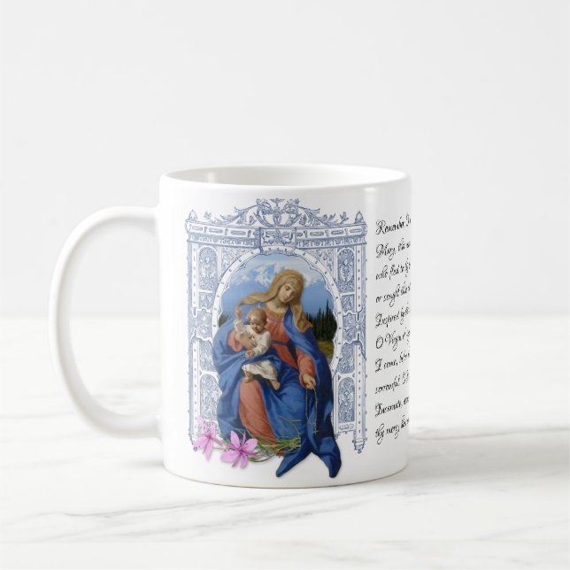 Lady of the Rosary Jungfrau Mary Prayer Coffe Kaffeetasse (Links)
