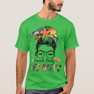 Lady Off Duty Messy Bun Summer Vacat T-Shirt