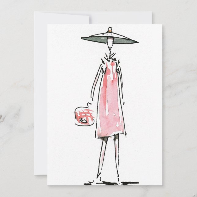 Lady off to Lunch Einladung (Vorderseite)