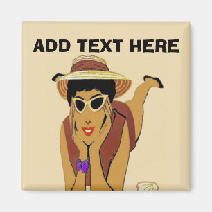 Lady on Beach Magnet