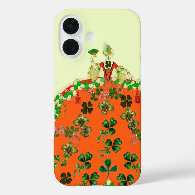 LADY ORANGE AND KLEEBLATTS St. Patricks Day Fashio Case-Mate iPhone Hülle (Rückseite)