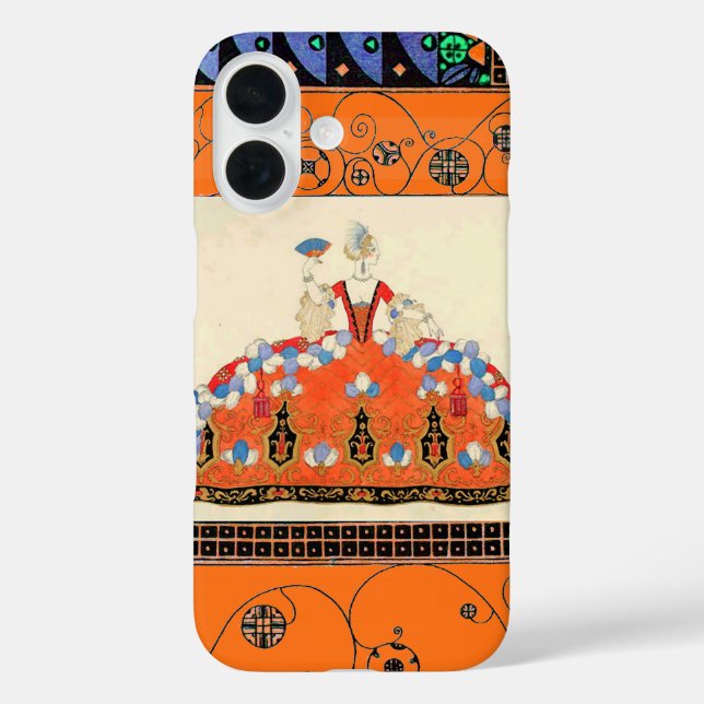 LADY ORANGE BLACK WIRBEL /FASHION COSTUME DESIGNER Case-Mate iPhone HÜLLE (Rückseite)