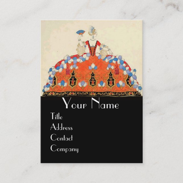 LADY ORANGE FASHION COSTUME DESIGNER MAKEUP ARTIST VISITENKARTE (Vorderseite)