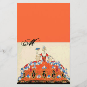 LADY ORANGE FASHION COSTUME DESIGNER MONOGRAM BRIEFPAPIER