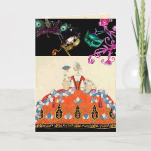 LADY ORANGE MARDI GRAS MASQUERADE BALL MASKS EINLADUNG