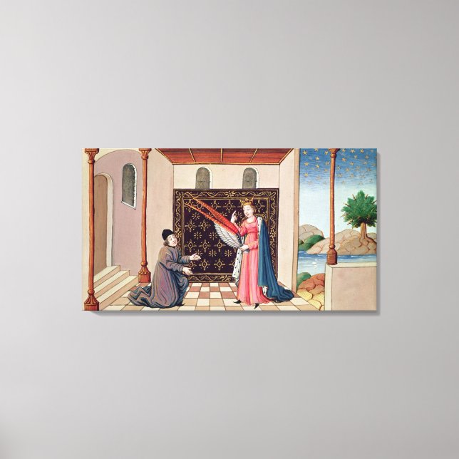 Lady Philosophie bietet Boethius Flügel an Leinwanddruck (Vorderseite)