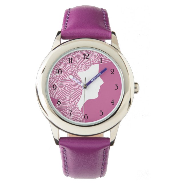 Lady Pink - nummeriert Armbanduhr (Vorderseite)