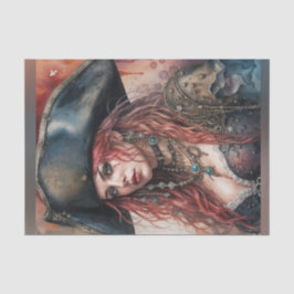 Lady Pirate Captain Decoupage Paper Seidenpapier