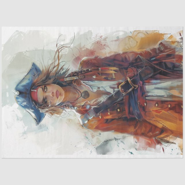 Lady Pirate Decoupage Seidenpapier (Vorderseite)
