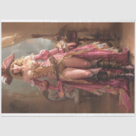 Lady Pirate in Pink Rose Rider Decoupage Seidenpapier