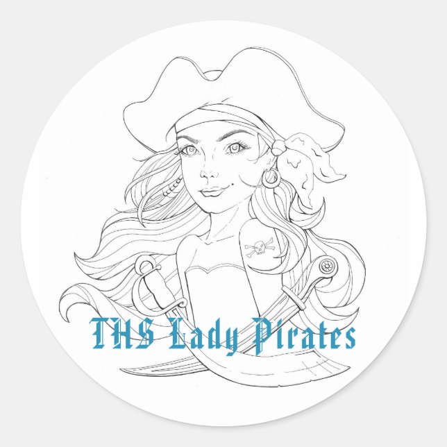 Lady Pirate Sticker (Vorderseite)