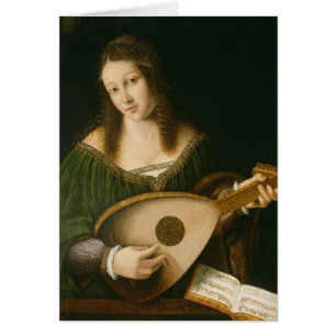 Lady Playing a Lute