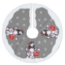 Lady Poodle Polyester Weihnachtsbaumdecke
