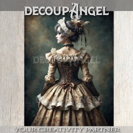 Lady-Portrait im antiken Zeitalter - Decoupage - Seidenpapier