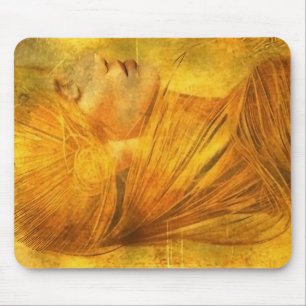 Lady-Portrait in Goldfarben Mousepad