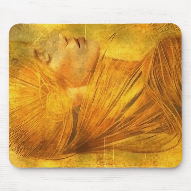 Lady-Portrait in Goldfarben Mousepad (Vorne)