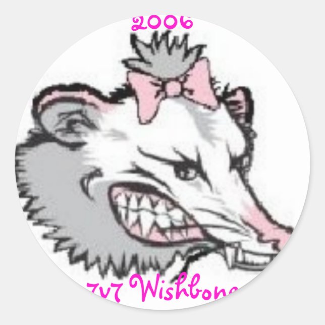 Lady Possum, 2006 7v7 Wishbone Turnier Runder Aufkleber (Vorderseite)