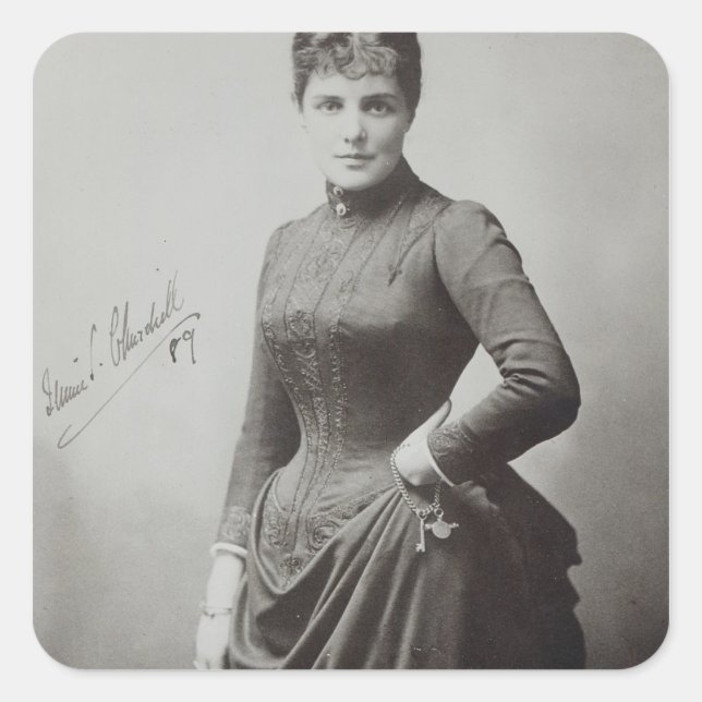 Lady Randolph Churchill Quadratischer Aufkleber (Vorderseite)