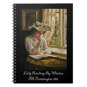 Lady Reading by Window Notizblock