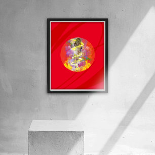 Lady (Red BG) Leinwanddruck