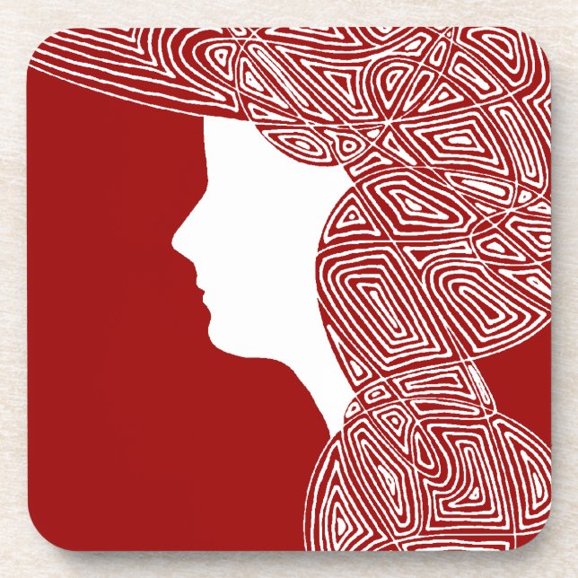 Lady Red Getränkeuntersetzer (Vorderseite)