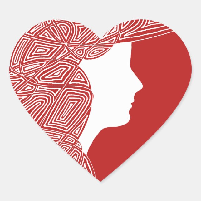 Lady Red Heart Stickers (Vorderseite)