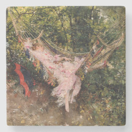 Lady Resting in a Hammock (von Giovanni Boldini) Steinuntersetzer