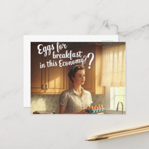 Lady Retro Küche Eier zum Frühstück in dieser Wirt Postkarte