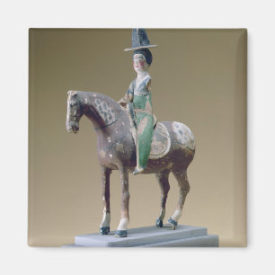 Lady rider, Astana, 7. Jahrhundert (Stucco) Magnet