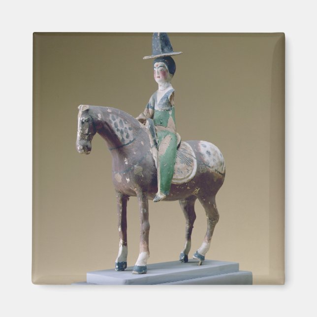 Lady rider, Astana, 7. Jahrhundert (Stucco) Magnet (Vorne)