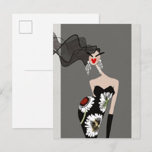 Lady Roma Valentina anspruchsvolle Modekunst Postkarte