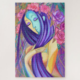Lady Rose - Modern Style - Originelle Malerei Puzzle