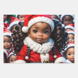 Lady Santas Wrapping Sheets (3) Geschenkpapier Set