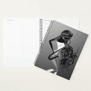 Lady Saxophonistin Musikerin Grau Monochrom Planer