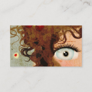 Lady Schöne Augen Haar Grunge Visitenkarte