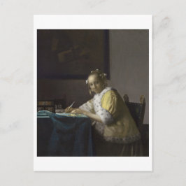 Lady schreibt einen Brief von Johannes Vermeer Postkarte