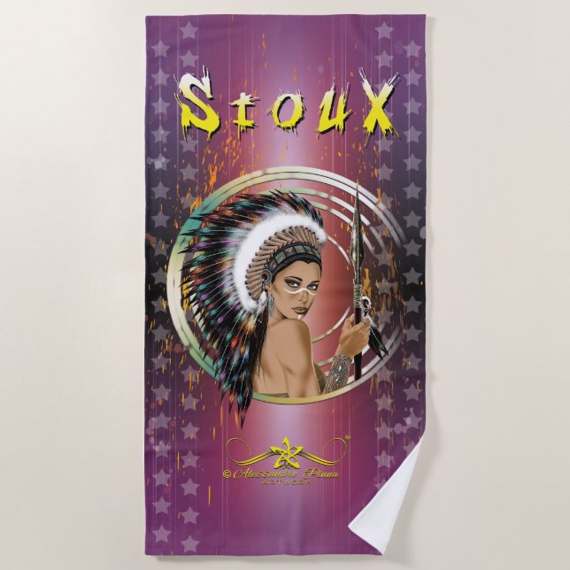 Lady Sioux Strandtuch (Vorderseite)